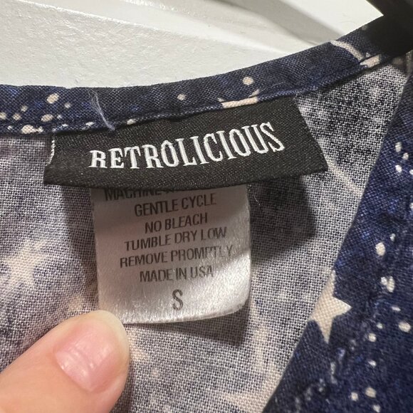 Retrolicious Mini Dress Women's Small Constellations w/ Pockets in Navy Blue - Picture 4 of 5